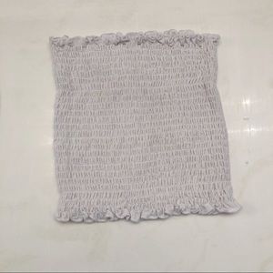 white ruched scrunchie tube top brandy melville